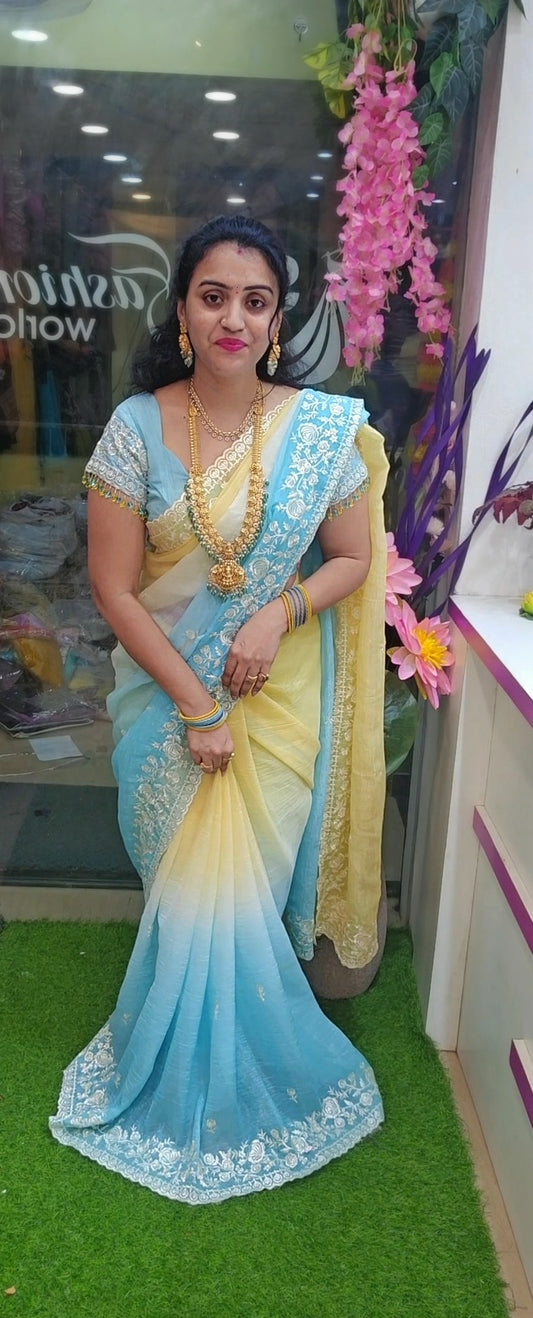 Saree un stitched blouse-SLS67