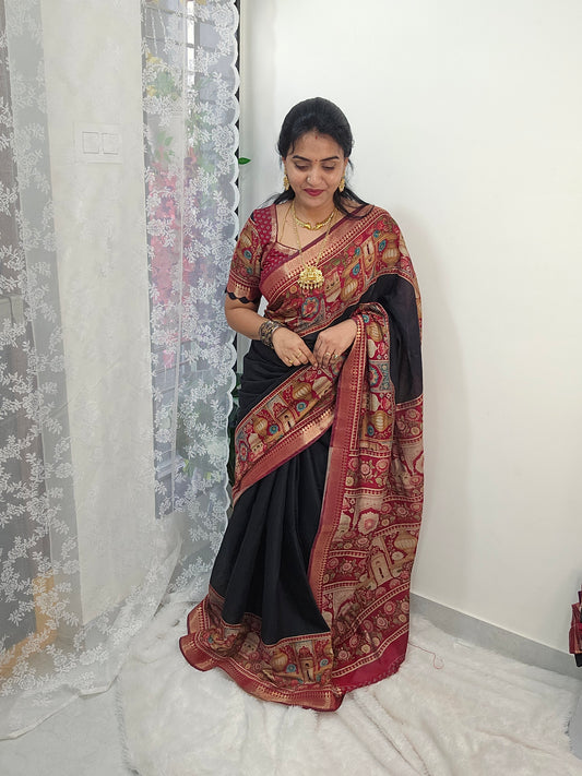 Saree un stiched blouse code SLS 632