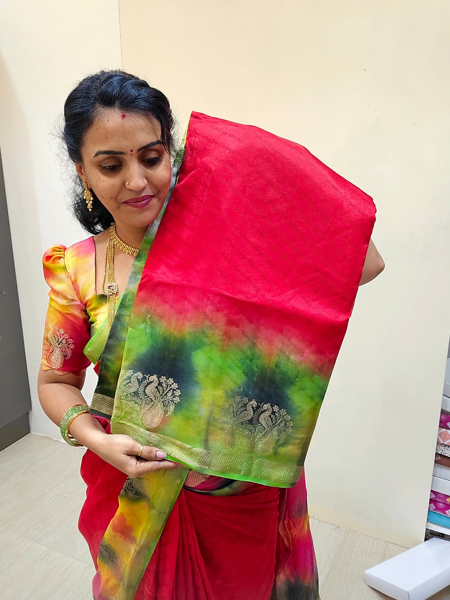 Code sls 221 saree un stiched blouse