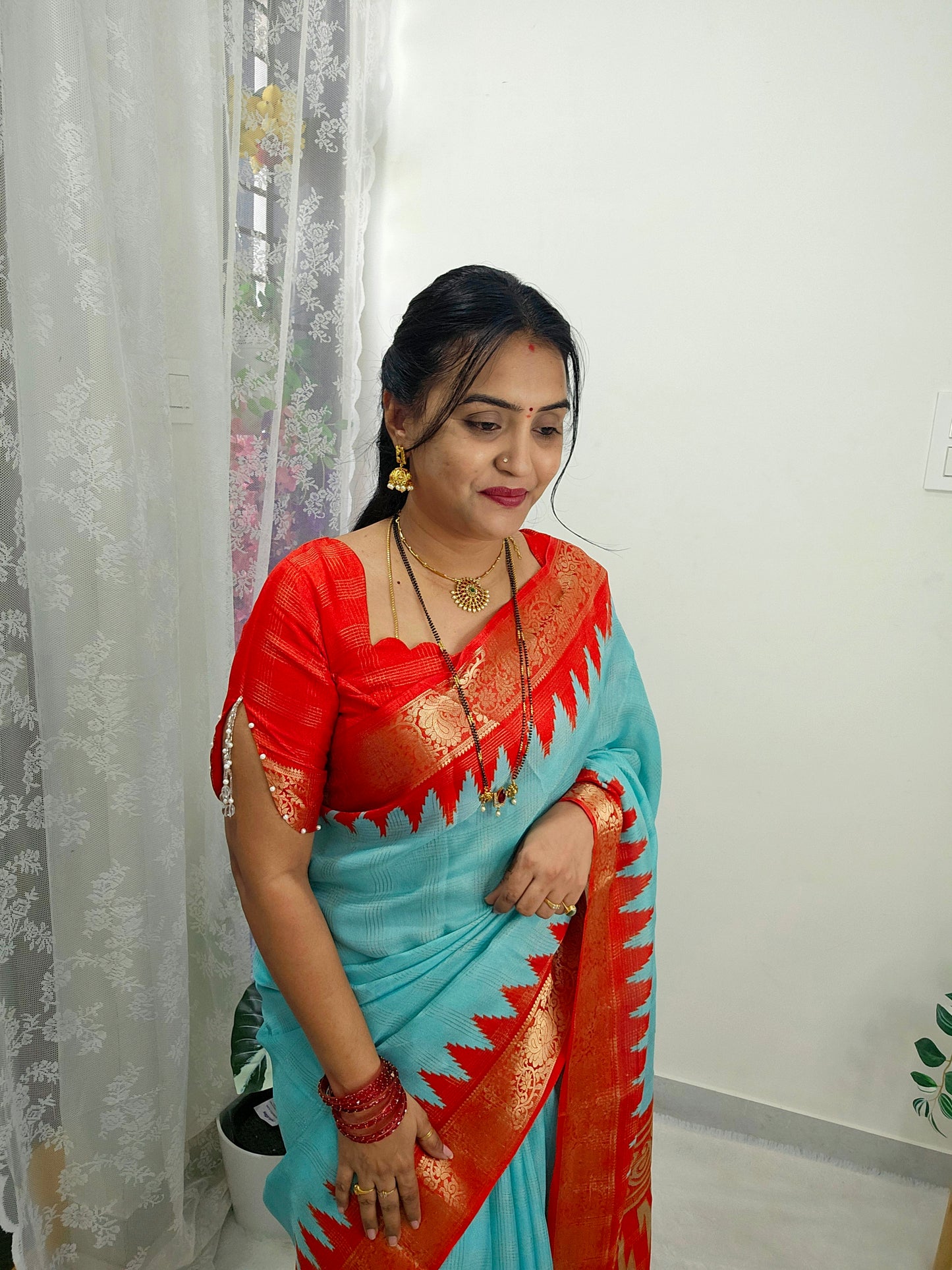 Saree un stiched blouse code SLS 582