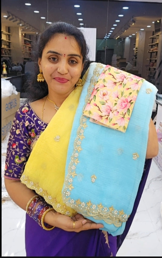 Saree un stiched blouse Code - SLS 82
