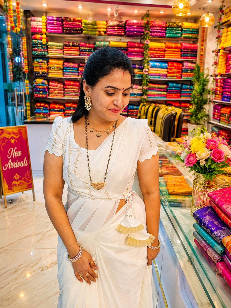 Saree un stiched blouse code SLS 674