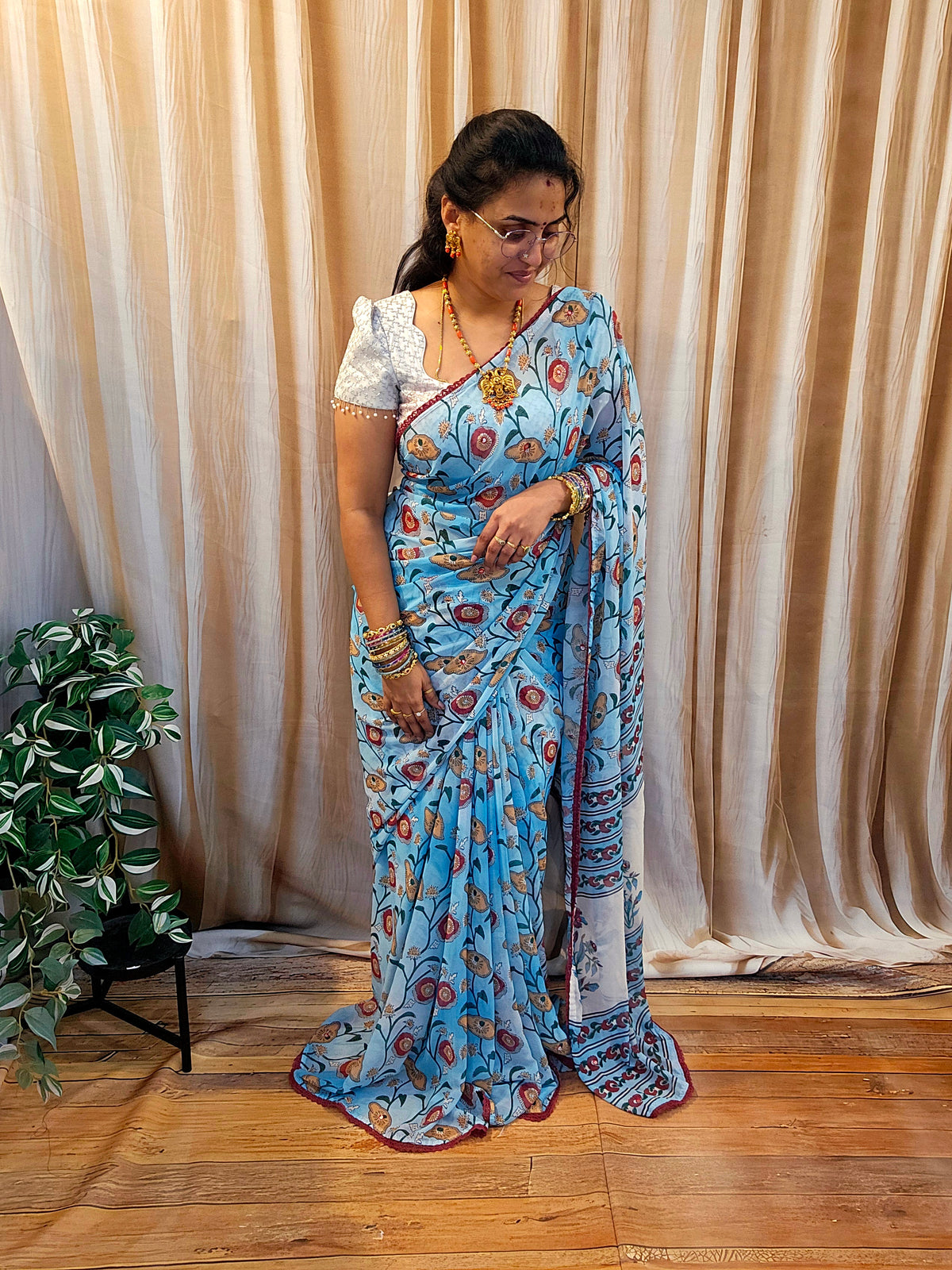 Saree un stiched blouse code SLS 747