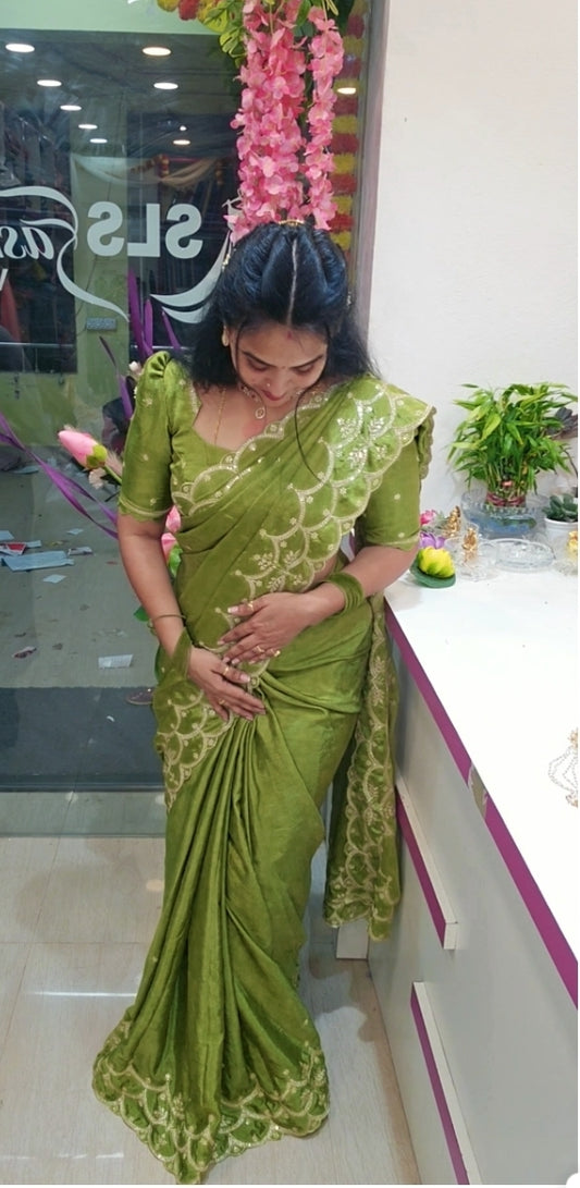 Saree un stiched blouse  SLS62