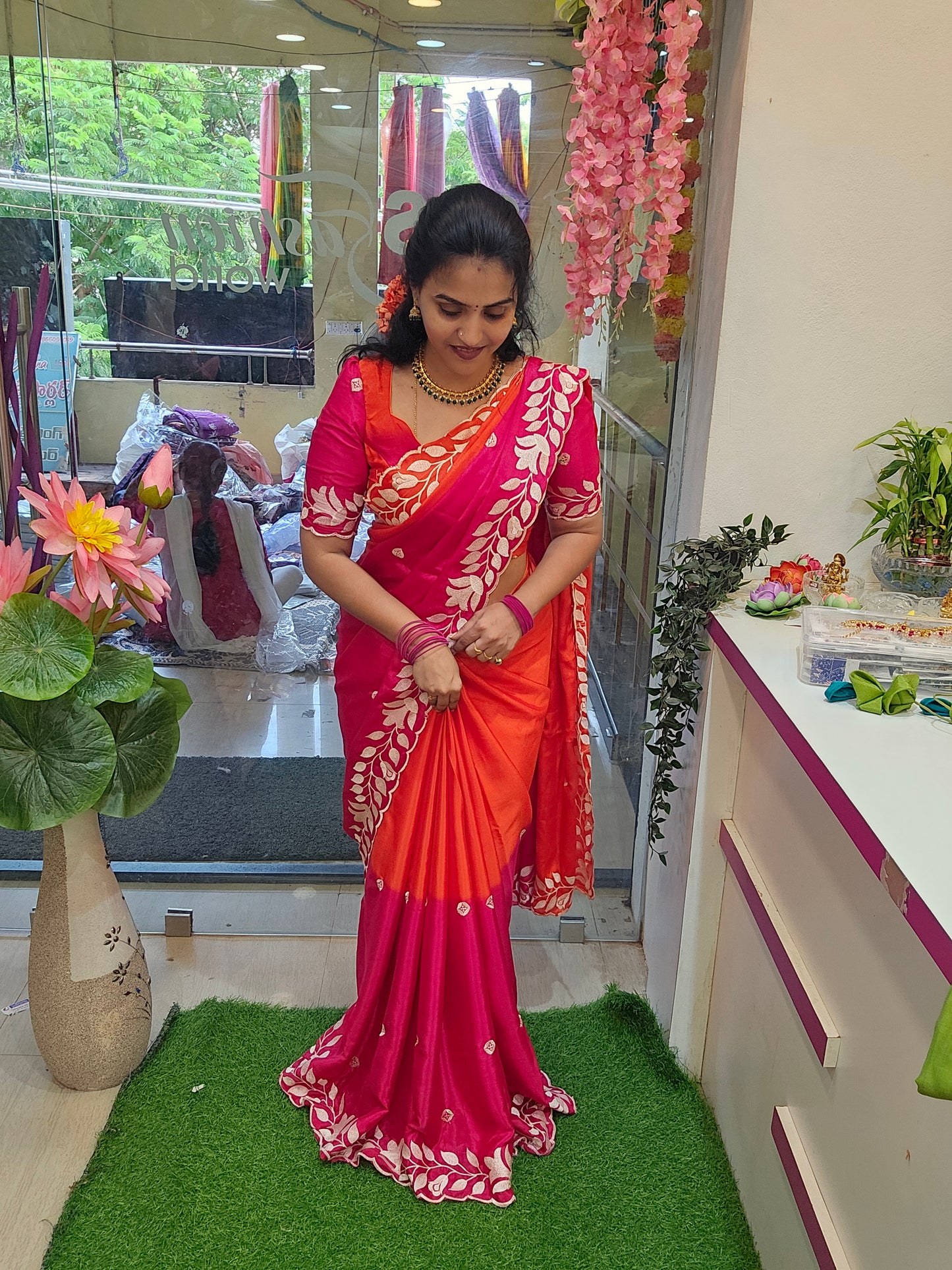 Saree un stitched blouse- SLS 66