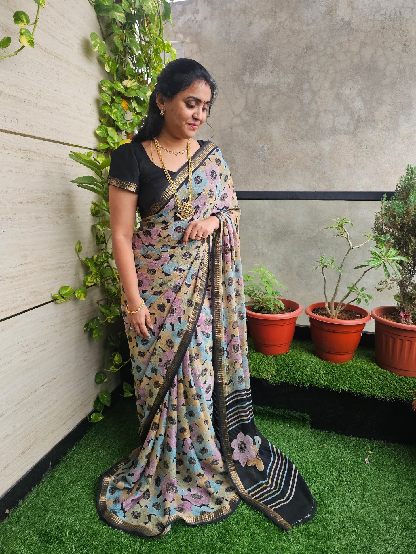 Saree un stiched blouse code SLS 687