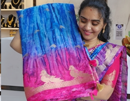 Code SLS 219 saree un stiched blouse