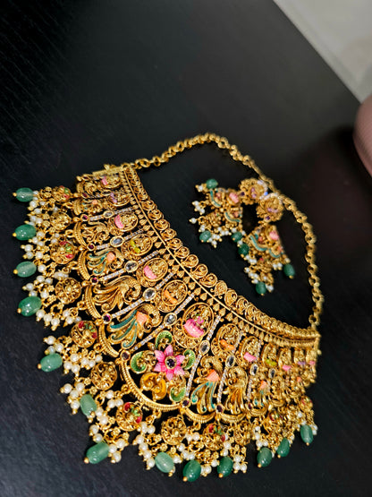 Meenakari work chocker set code SLS 800J