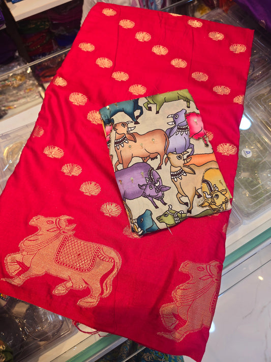 Saree un stitched blouse- SLS  227