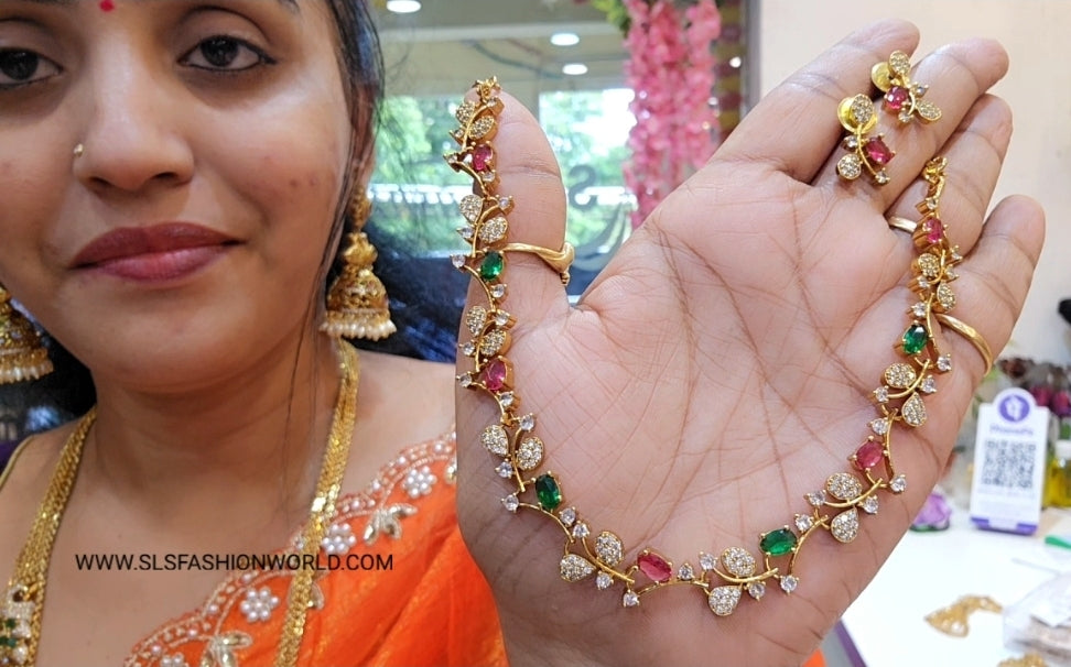 Neck set with earrings - SLS85J