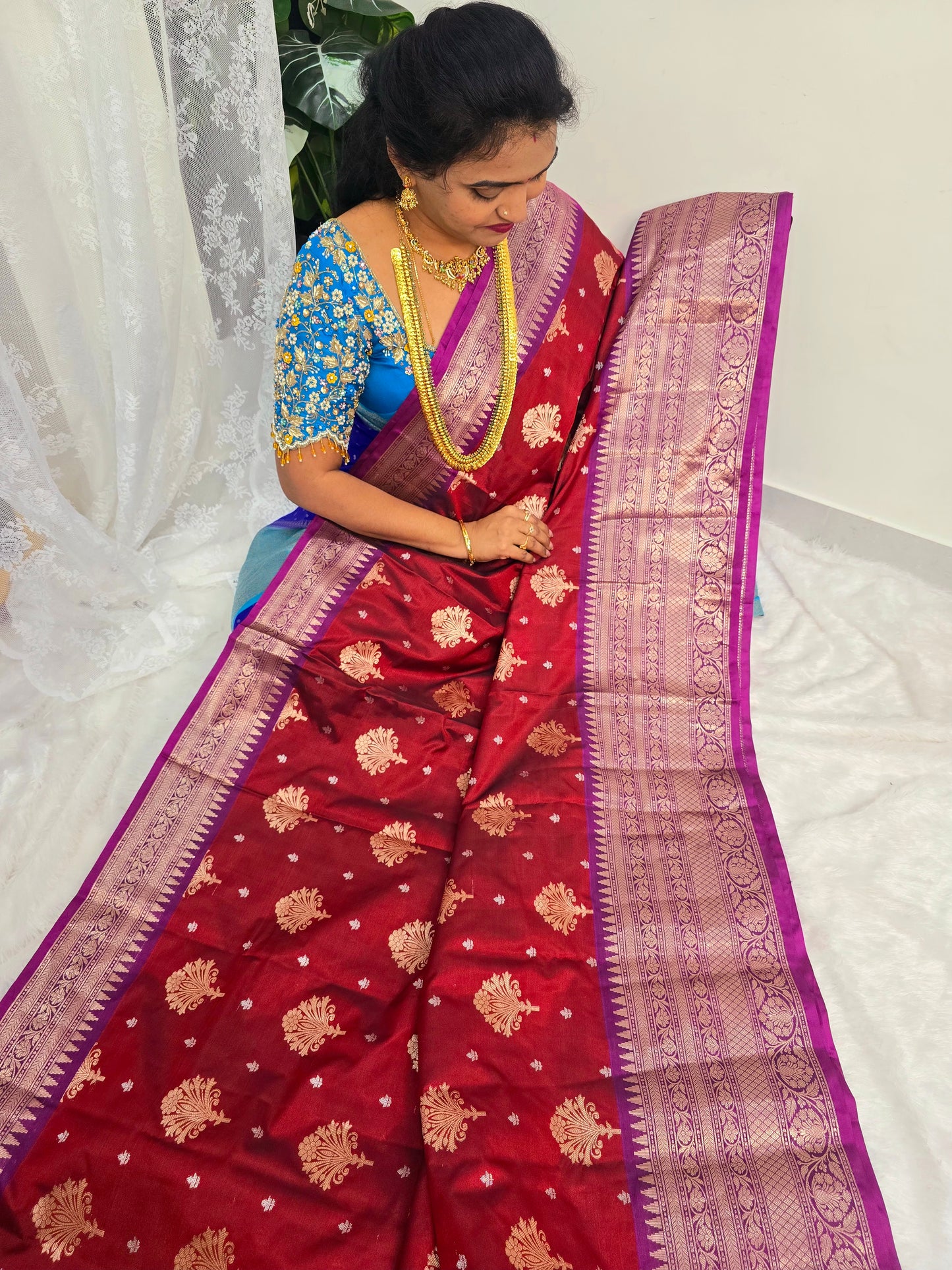 Saree un stiched blouse code SLS 419