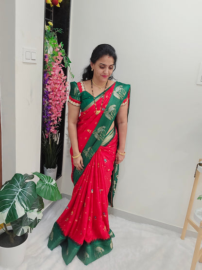 Saree un stiched blouse Code SLS 244
