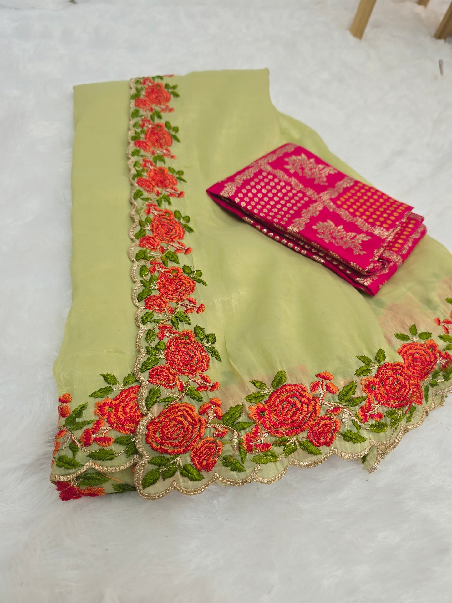 Saree un stiched blouse code SLS  282