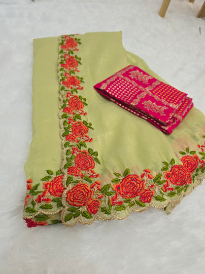 Saree un stiched blouse code SLS  282