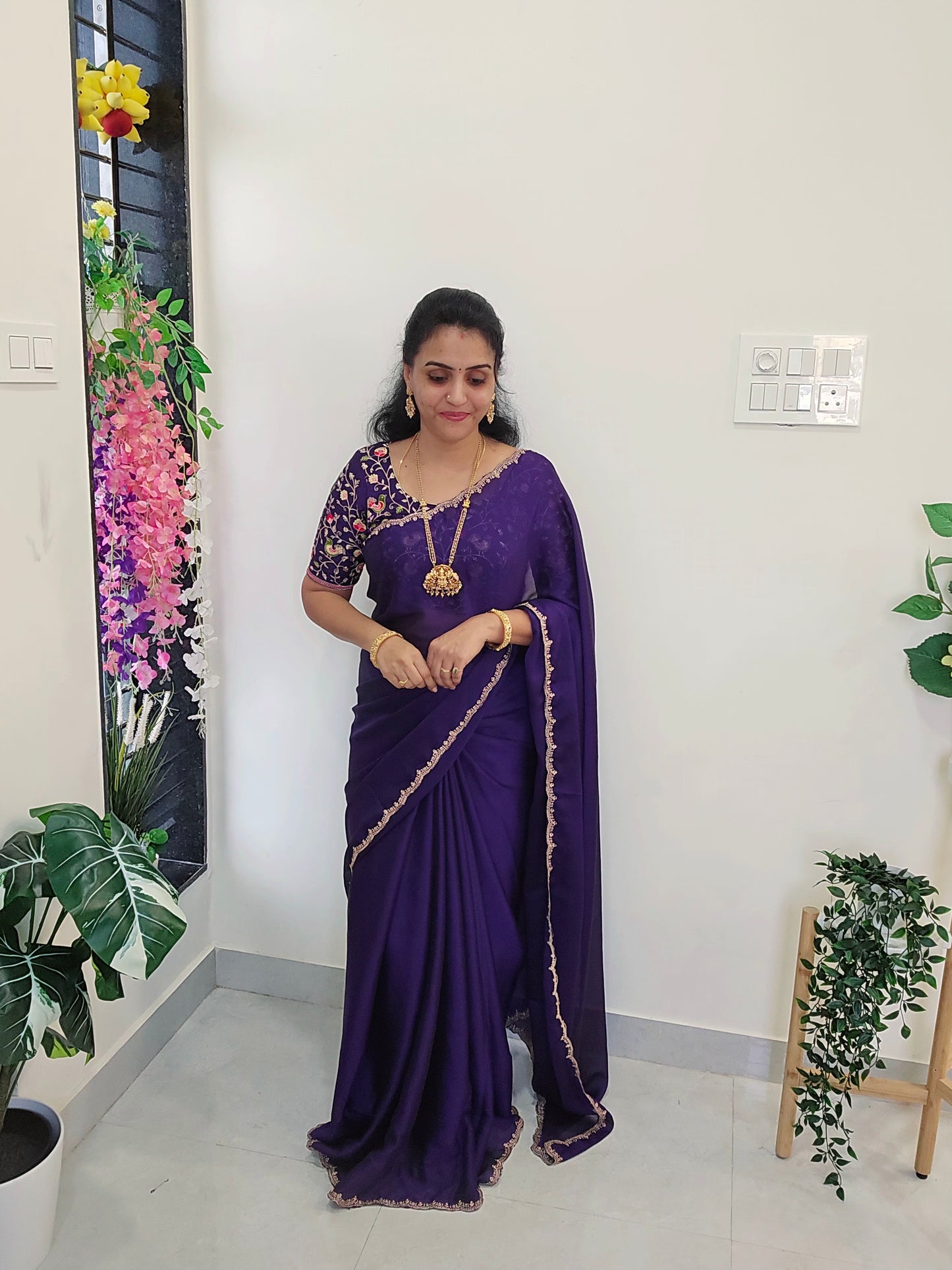 Saree un stiched blouse  SLS 229