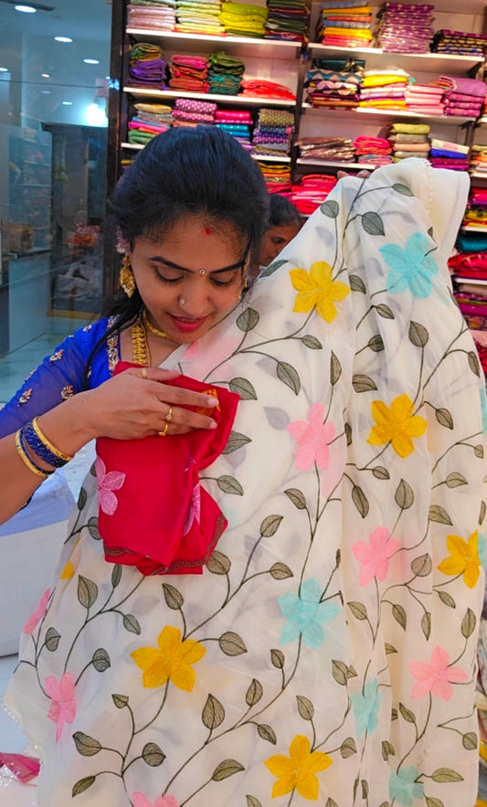 Saree un stiched blouse code SLS 659