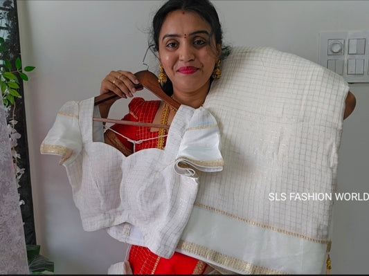 Saree un stiched blouse code SLS 466