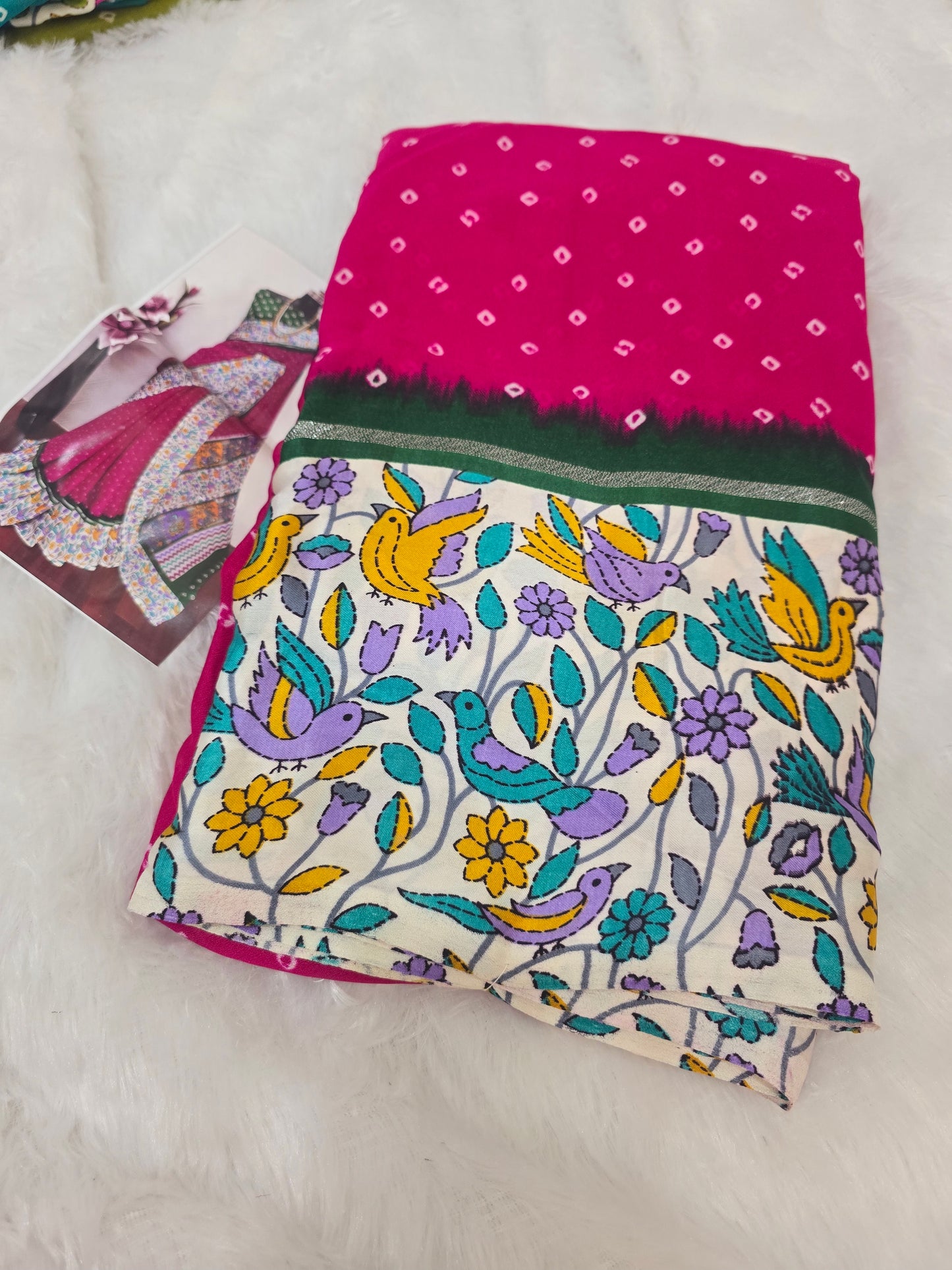 Yellow saree Saree un stiched blouse code SLS 297