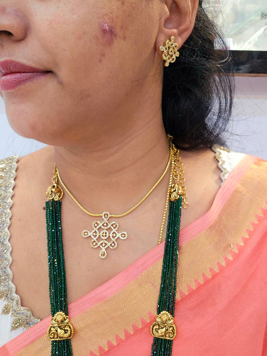 20 days dispatching time Kolam Neck set with earinges code SLS 92J