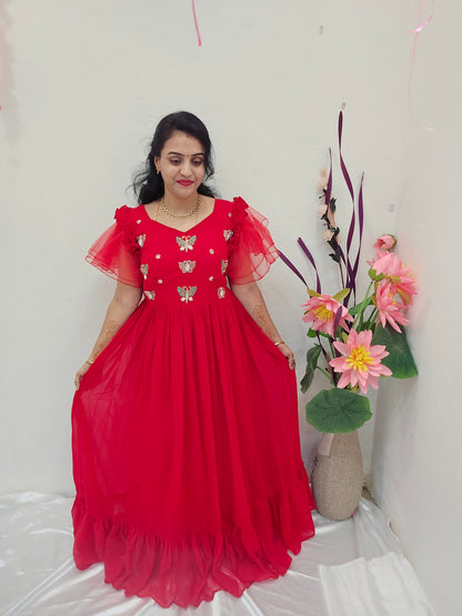 Maggom work Frock  code SLS 273