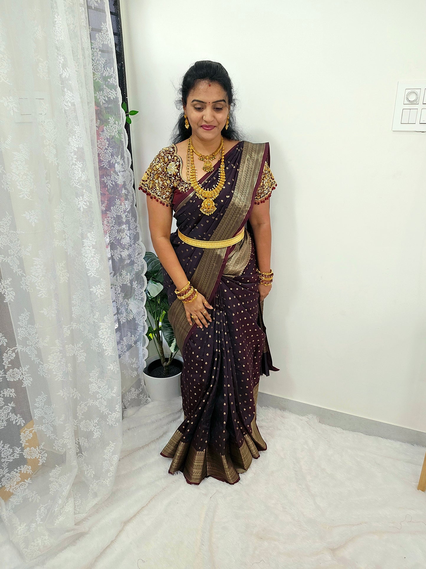 Saree un stiched blouse code SLS 505