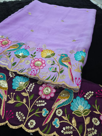 Saree un stiched blouse code SLS 605