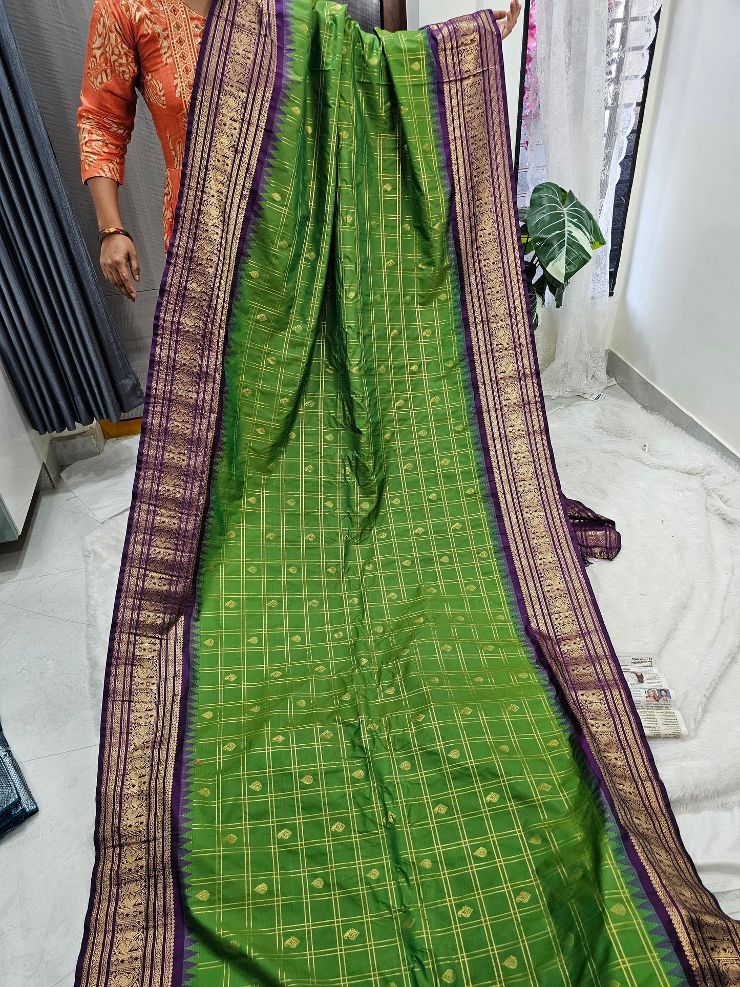 Saree un stiched blouse code SLS 584