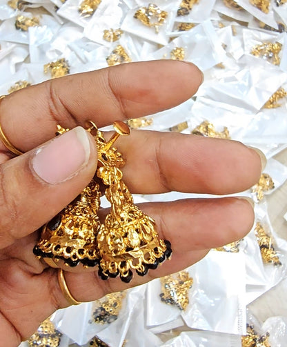 Screw back Earrings ( Black)- SLS88J