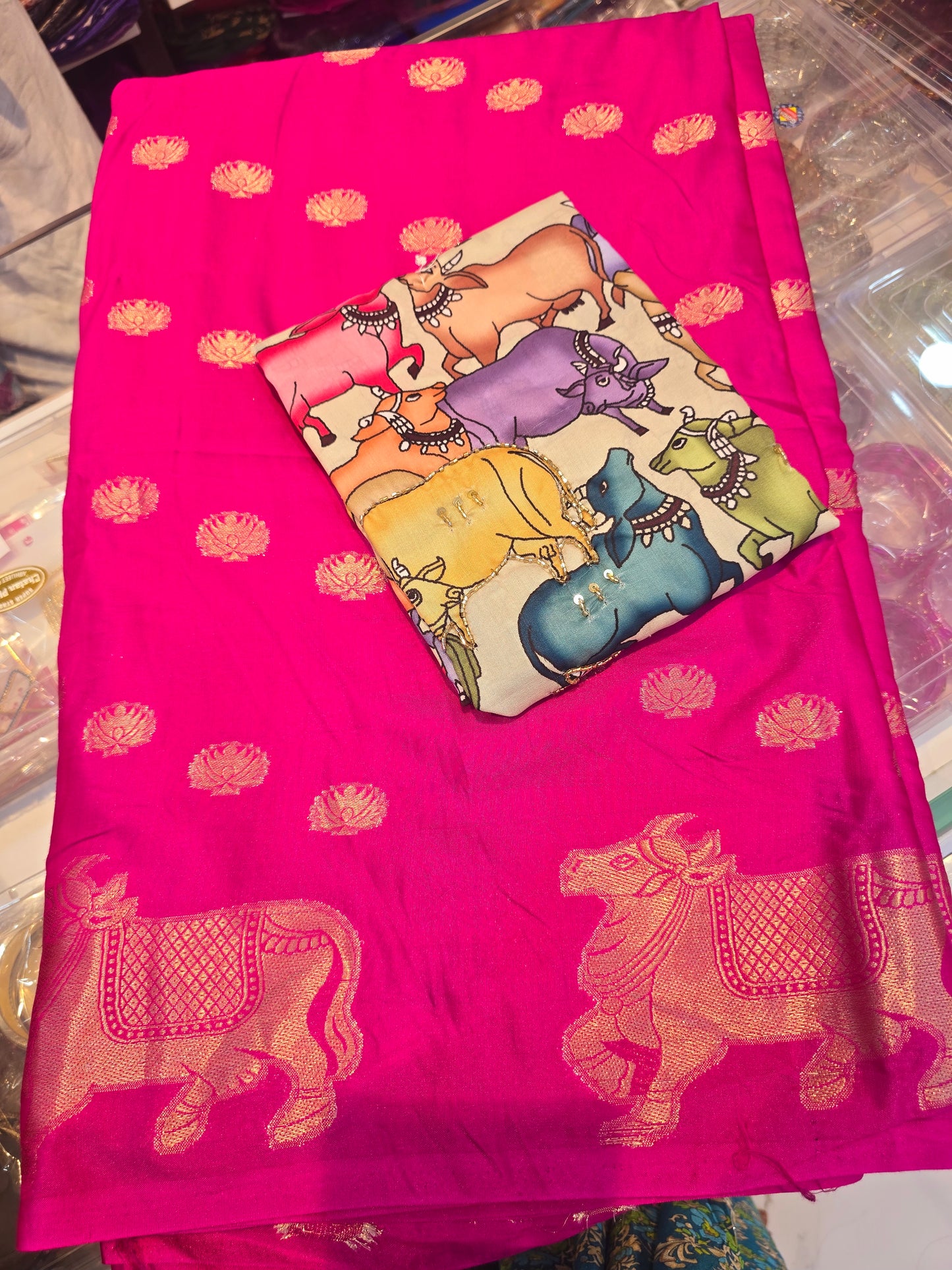 Saree un stitched blouse- SLS  227