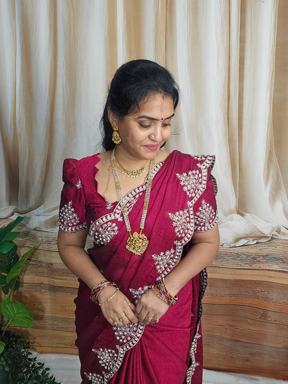 Saree un stiched blouse code SLS 686