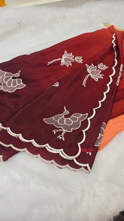 Saree un stiched blouse code SLS 329