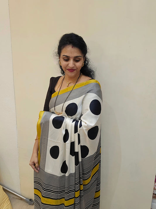Code SLS 219 japan silk saree polki dots