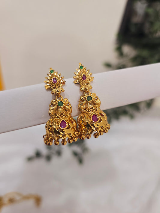 screw back  earrings(Gold) - SLS 244J