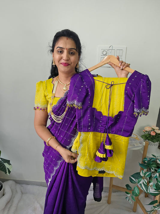 Combow Saree + full stiched blouse code SLS 509