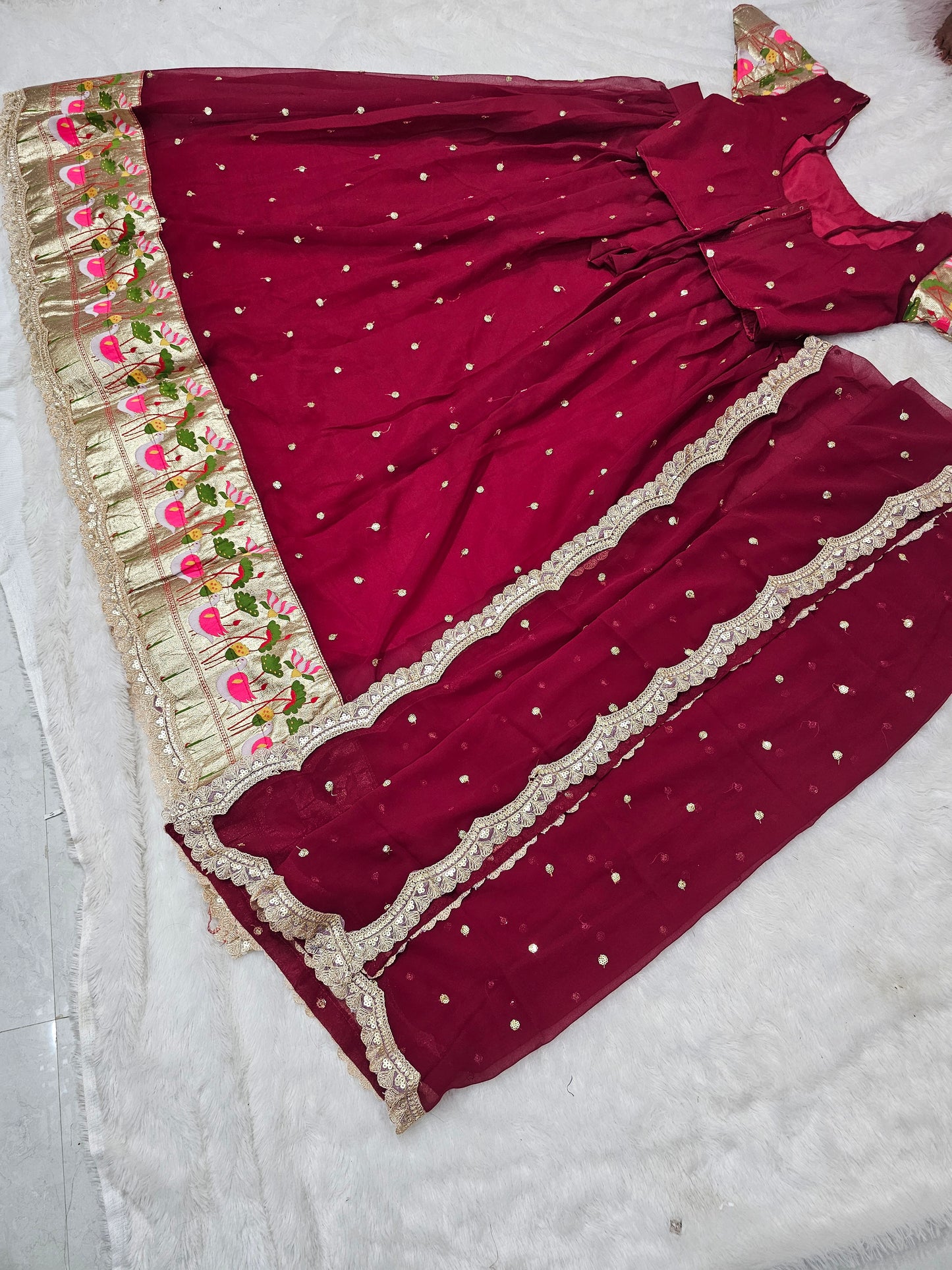 full stitches free size lehenga  code SLS 586