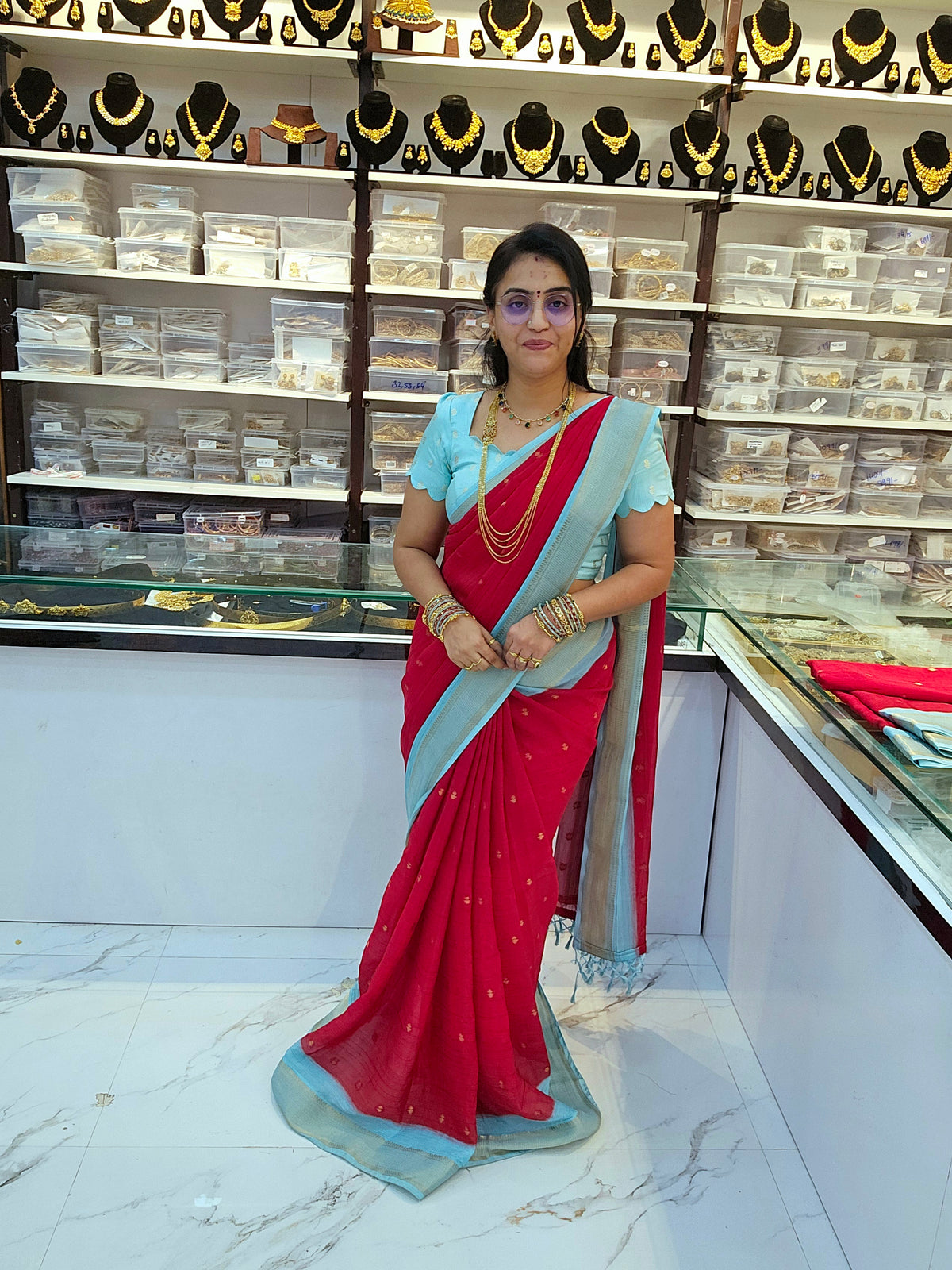 Saree un stiched blouse code SLS 772