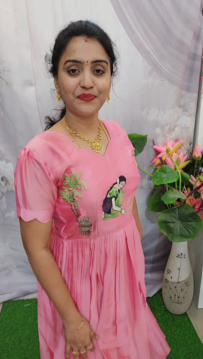 Onion pink maxi frock  code SLS 425
