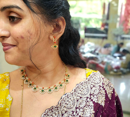 Neck set with earrings- SLS 76J