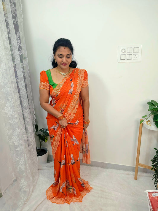 Saree un stiched blouse code SLS 481