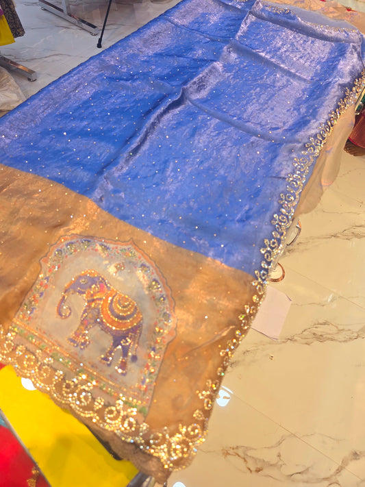 Saree un stiched blouse  code SLS 230