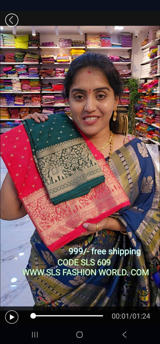 Saree un stiched blouse code SLS 609