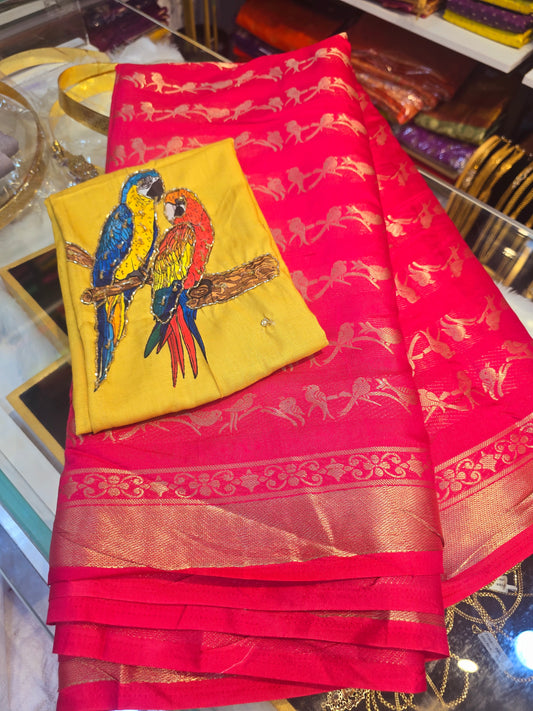 Saree un stiched blouse  code SLS 231