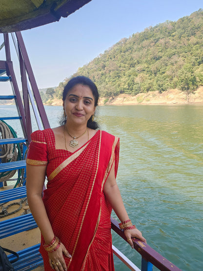 Saree un stiched blouse  Code SLS 379