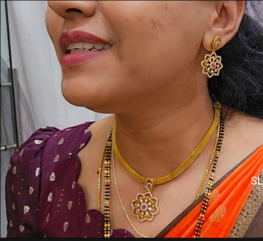 Neck set with earrings Code SLS 454J