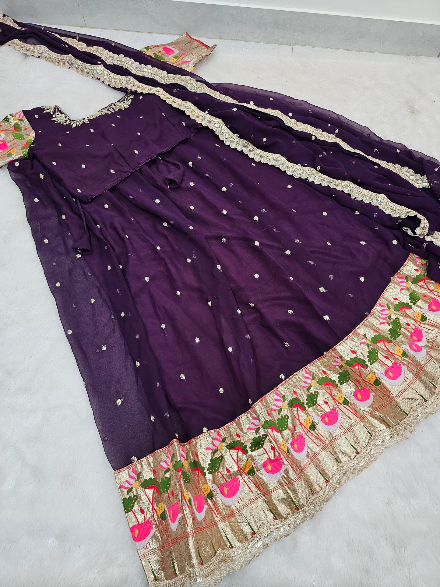 full stitches free size lehenga  code SLS 587
