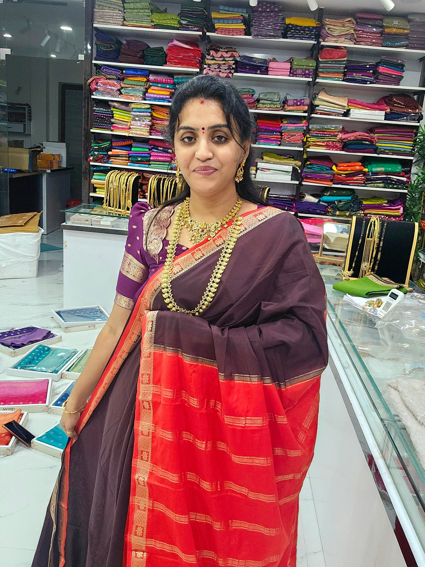 Saree un stiched blouse code SLS 684