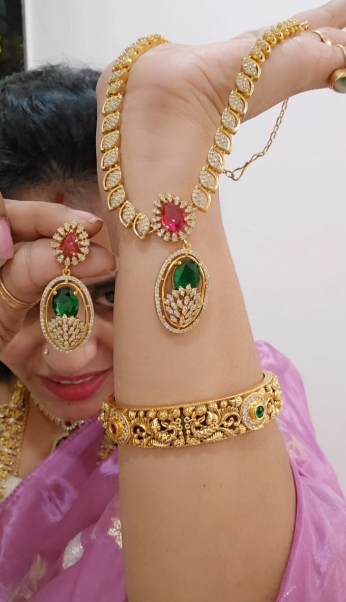 Code SLS 215J  neck set with earrings