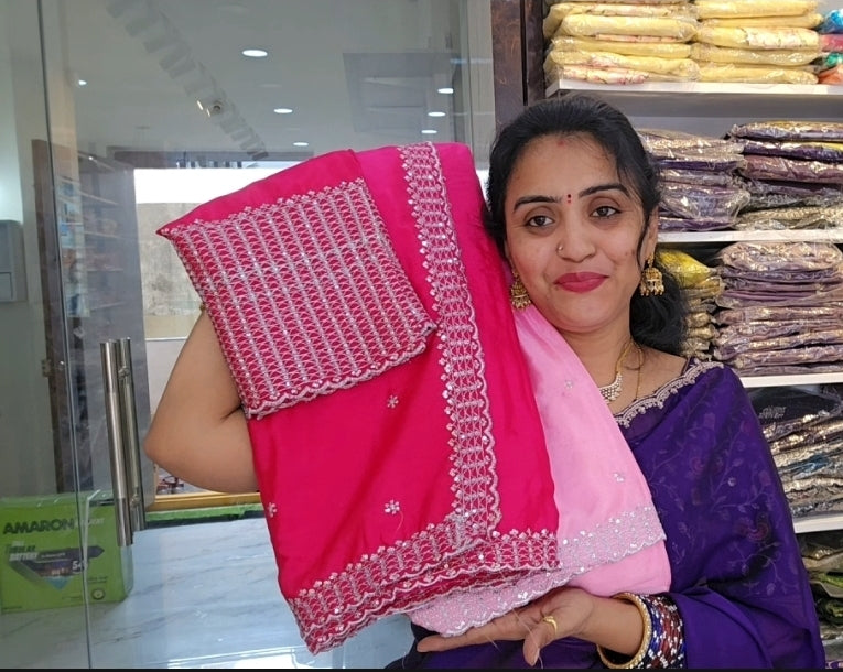 Saree un stiched blouse SLS 81