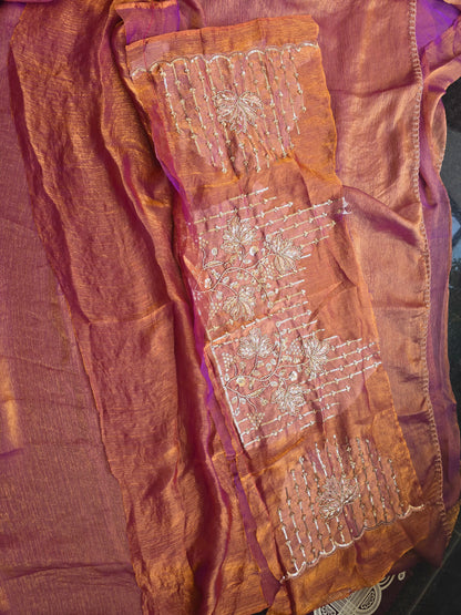 Code SLS 216 saree un stiched blouse