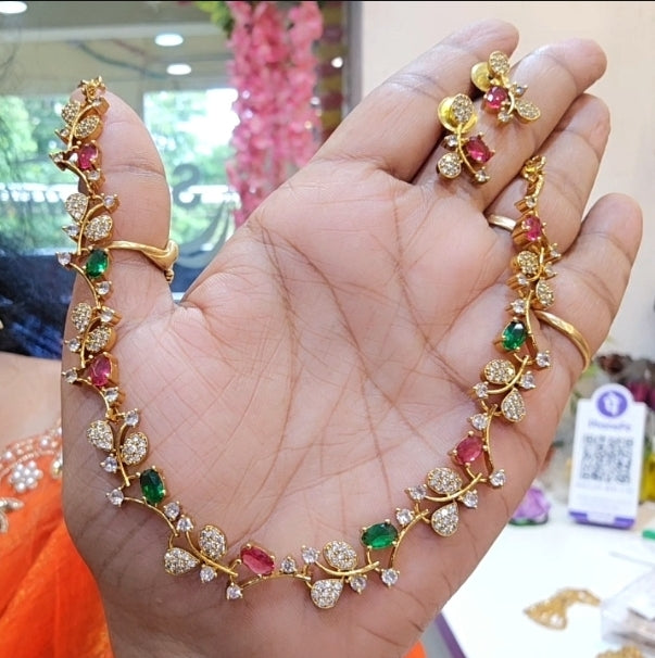 Neck set with earrings - SLS85J